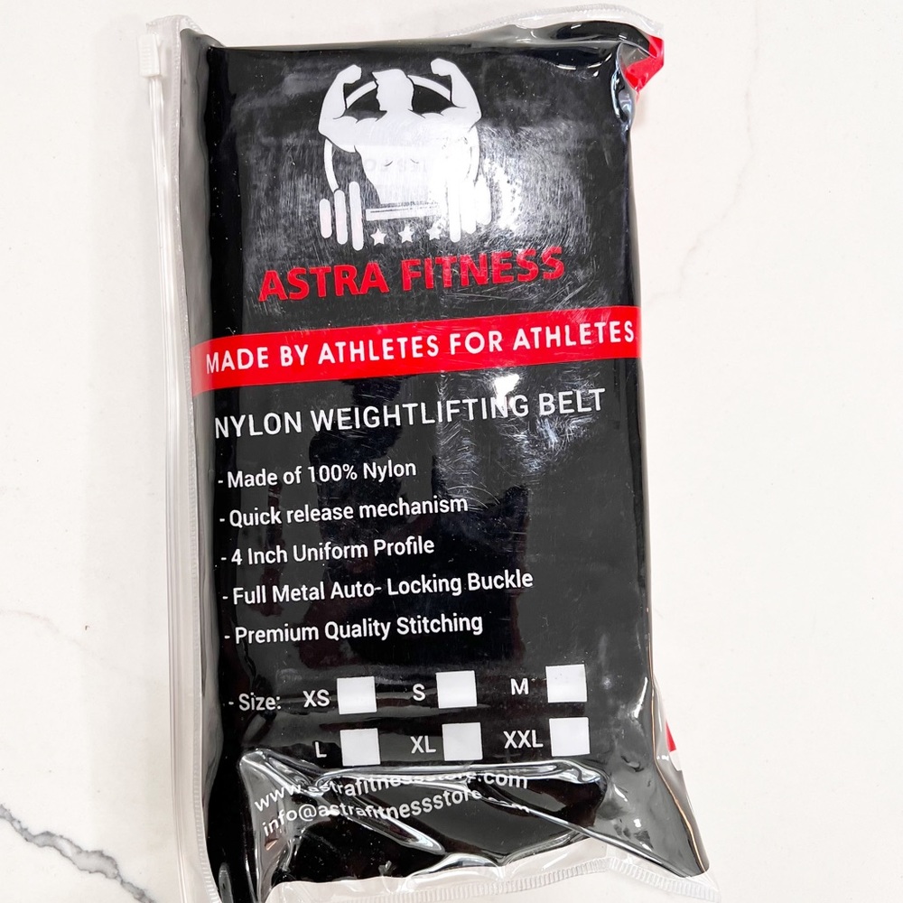 Astra Fitness weight belt Size Adjustable. Ordered as a Large